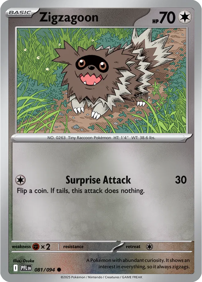 Zigzagoon (081/094) Reverse Holofoil Near Mint